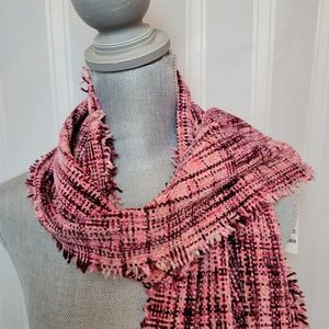 Charter Club Chenille Scarf Woman's Pink and Wine Tones, One Size